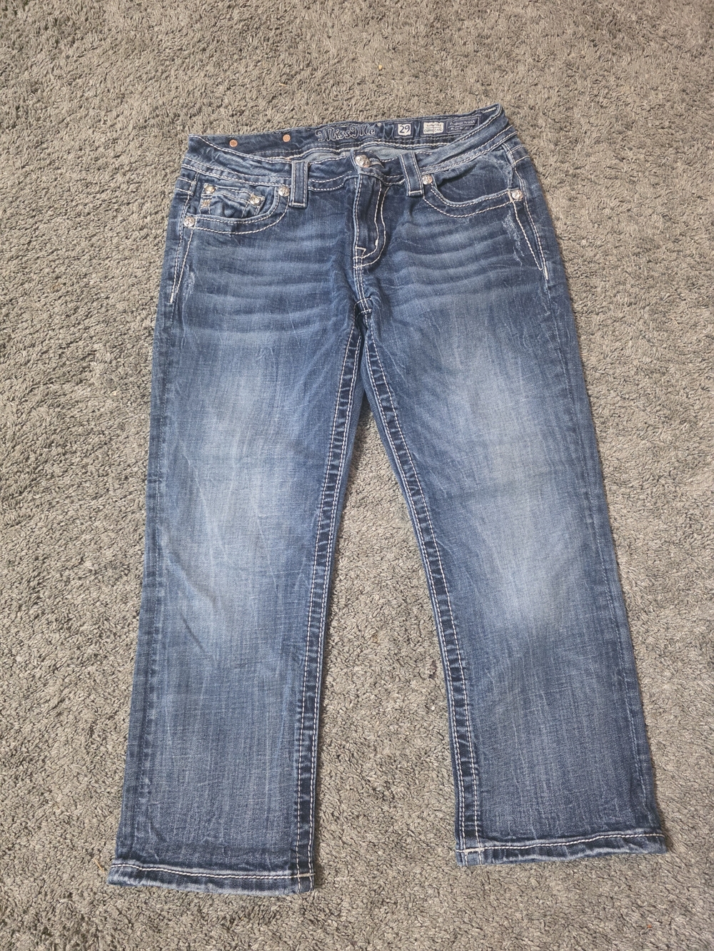 Miss Me Women's Blue Capri Jeans - Picture 2 of 4